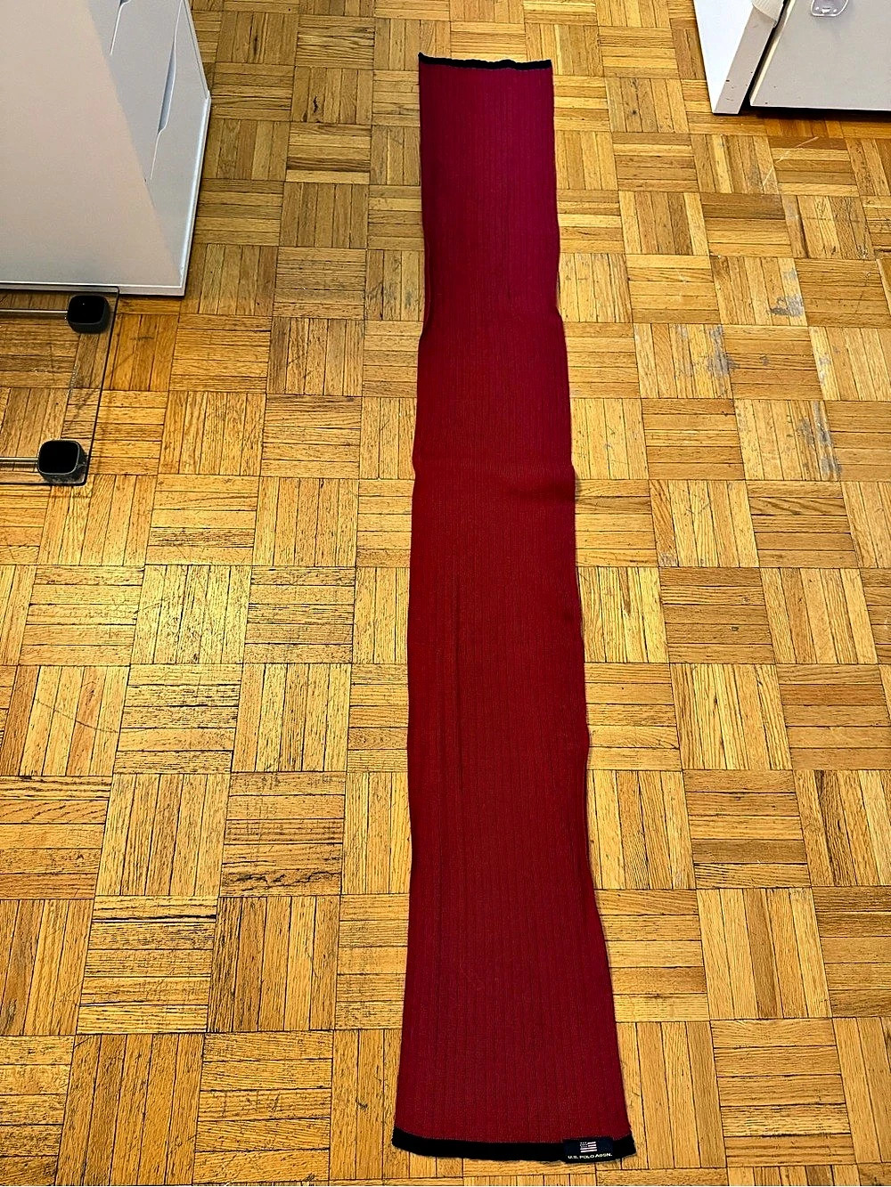 U.S. Polo Assn. Ribbed Scarf in Red & Black Like New